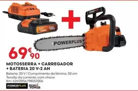 Oferta de .Com - Motosserra + Carregador + Bateria 20 V-v Ah por 69,9€ em Bricomarché