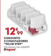 Oferta de Legrand - Conjunto 5 Comutadores "niloe Step" por 12,99€ em Bricomarché