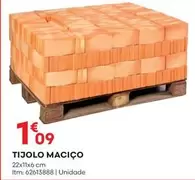 Oferta de Tijolo Maciço por 1,09€ em Bricomarché