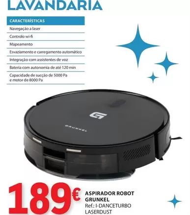 Oferta de A+ - Aspirador Robot Grunkel Ref.: Damascturbo Laserdust por 189€ em E.Leclerc