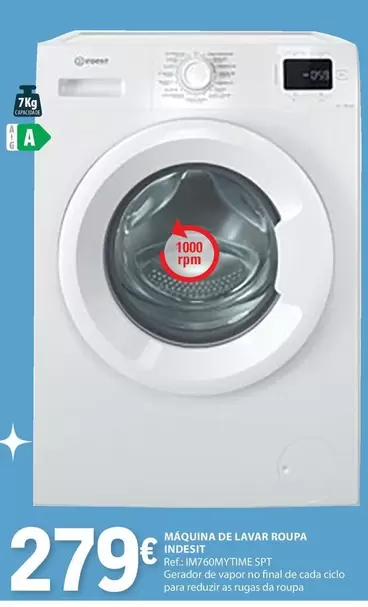 Oferta de A+ - Maquina De Lavar Roupa Indesit por 279€ em E.Leclerc