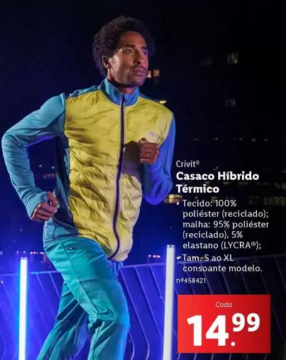 Oferta de Crivit - Casaco Hibrido Térmico por 14,99€ em Lidl