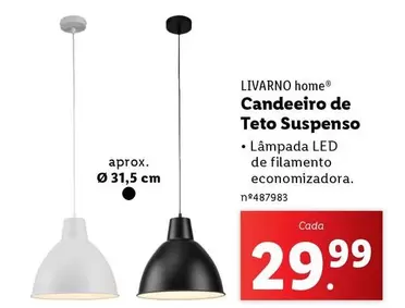 Oferta de Home Candeiro De Teto Suspenso por 29,99€ em Lidl