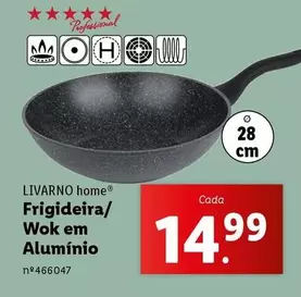 Oferta de Frigideira/ Wok Em Aluminio por 14,99€ em Lidl