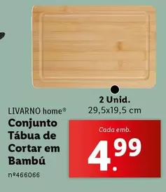 Oferta de Conjunto Tabua De Cortar Em Bambu por 4,99€ em Lidl