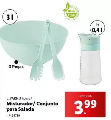 Oferta de Misturador/ Conjunto Para Salada por 3,99€ em Lidl