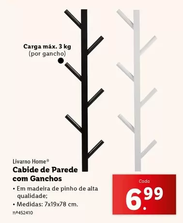 Oferta de Cabide De Parede Com Ganchos por 6,99€ em Lidl