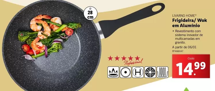 Oferta de A+ - Frigideira/Wok Em Alumínio por 14,99€ em Lidl