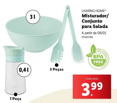 Oferta de A+ - Misturador/ Conjunto Para Salada por 3,99€ em Lidl