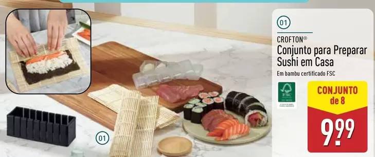 Oferta de Crofton - Conjunto Para Preparar Sushi Em Casa por 9,99€ em Aldi