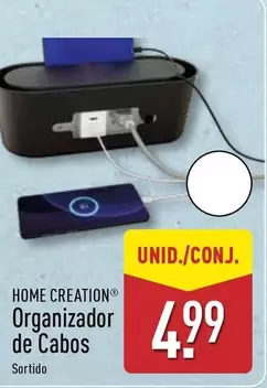 Oferta de Home Creation - Organizador De Cabos por 4,99€ em Aldi