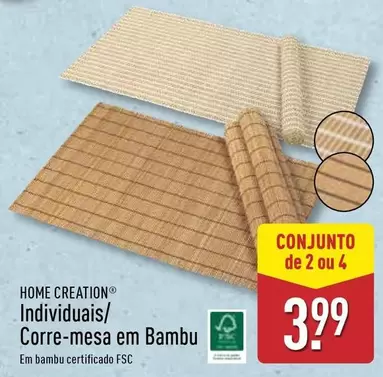 Oferta de Home Creation - Individuais/ Corre-Mesa Em Bambu por 3,99€ em Aldi