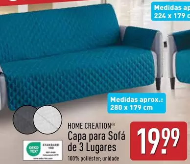 Oferta de Home creation - Capa Para Sofa De 3 Lugares por 19,99€ em Aldi