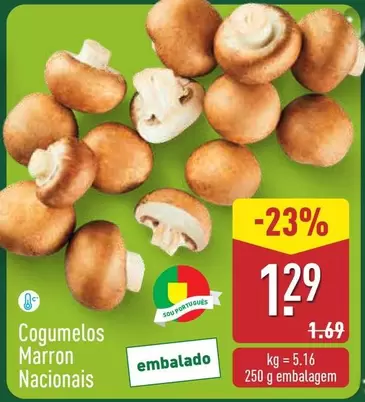 Oferta de Cogumelos Marron Nacionals por 1,29€ em Aldi