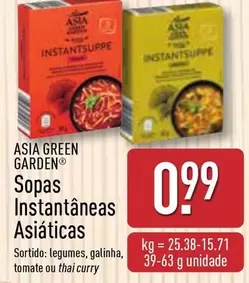 Oferta de Asia Green Garden - Sopas Instantaneas Asiaticas por 0,99€ em Aldi