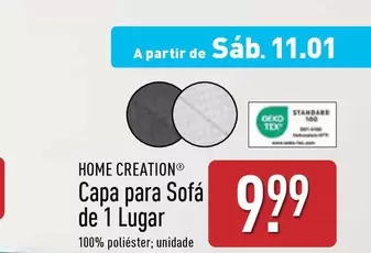 Oferta de Home Creation - Capa Para Sofá De 1 Lugar por 9,99€ em Aldi