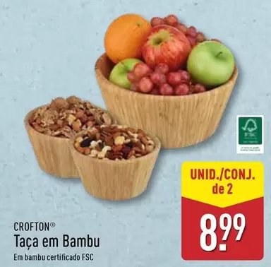 Oferta de Crofton - Taça Em Bambu por 8,99€ em Aldi