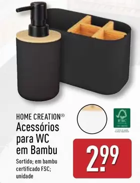 Oferta de Home Creation - Acessórios Para Wc Em Bambu por 2,99€ em Aldi