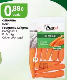 Oferta de Porsi - Cenoura por 0,89€ em Intermarché