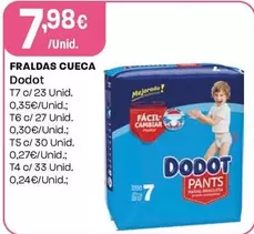 Oferta de Dodot - Fraldas Cueca por 7,98€ em Intermarché