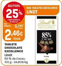 Oferta de Lindt - Tablete Chocolate Excellence por 2,46€ em Intermarché