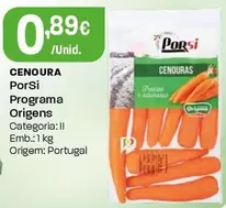 Oferta de Porsi - Cenoura por 0,89€ em Intermarché