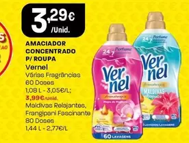 Oferta de Vernel - Amaciador Concentrado P/ Roupa por 3,29€ em Intermarché