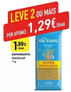 Oferta de Nacional - Esparguete por 1,99€ em Intermarché