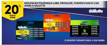 Oferta de Gillette - Nos Packs Poupanca Labs, Proglide, Fusion E Mach 3 Da Marcaem Continente