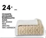 Oferta de Kasa - Manta Jacquard Borreguito por 24€ em Continente