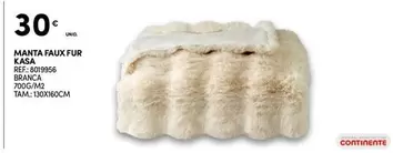 Oferta de Manta Faux Fur Kasa por 30€ em Continente