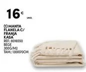 Oferta de Kasa - Manta Flanela C/ Franja por 16€ em Continente