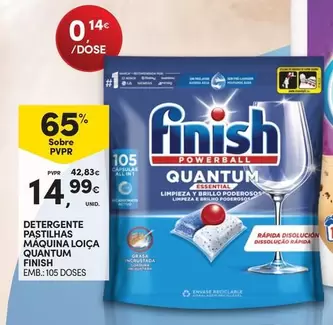 Oferta de Finish - Detergente Pastilhas Maquina Loica Quantum por 14,99€ em Continente