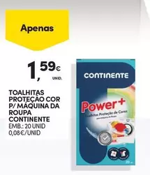 Oferta de Continente - Toalhitas Proteção Cor P/ Maquina Da Roupa por 1,59€ em Continente