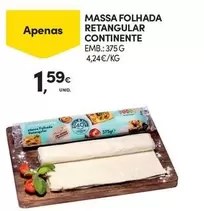 Oferta de Continente - Massa Folhada Retangular por 1,59€ em Continente