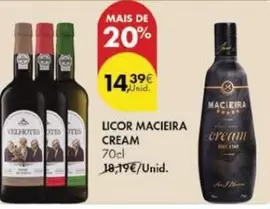 Oferta de Macieira - Licor Maceira Cream por 14,39€ em Pingo Doce