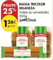 Oferta de Milaneza - Massa Tricolor por 1,26€ em Pingo Doce