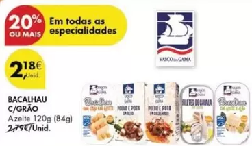 Oferta de As - Bacalhau C/Grao por 2,18€ em Pingo Doce