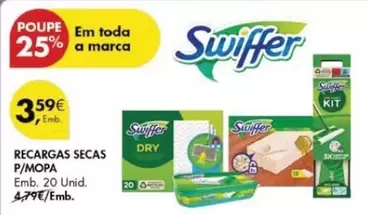 Oferta de Swiffer - Recargas Secas P/Mopa por 3,59€ em Pingo Doce