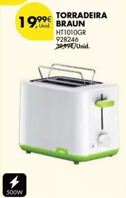 Oferta de Braun - Torradeira por 19,99€ em Pingo Doce