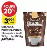 Oferta de Prozis - Granola Proteica Prozis por 3,99€ em Pingo Doce