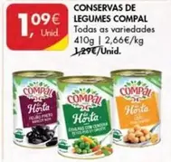 Oferta de Compal - Conservas De Legumes por 1,09€ em Pingo Doce