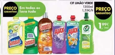 Oferta de Sonasol - Cif Limao Verde por 1,99€ em Pingo Doce