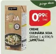 Oferta de Pingo doce - Creme Culinária Soja por 0,99€ em Pingo Doce