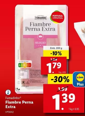 Oferta de Fumadinho - Fiambre Perna Extra por 1,39€ em Lidl