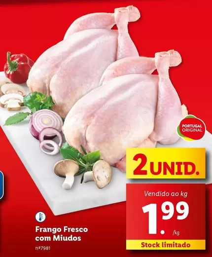 Oferta de Portugal - Frango Fresco Com Miudos por 1,99€ em Lidl