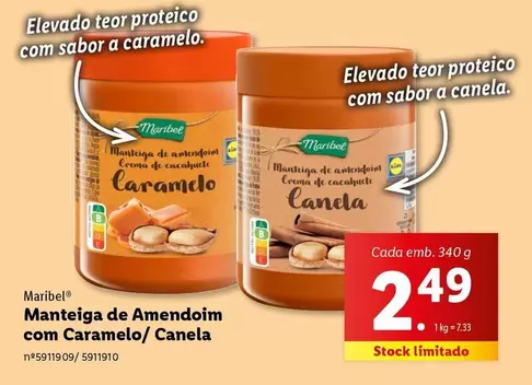 Oferta de A+ - Manteiga De Amendoim Com Caramelo/ Canela por 2,49€ em Lidl