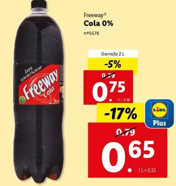 Oferta de Cola 0% por 0,65€ em Lidl