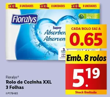 Oferta de XXL - Rolo De Cozinha Xxl 3 Folhas por 5,19€ em Lidl