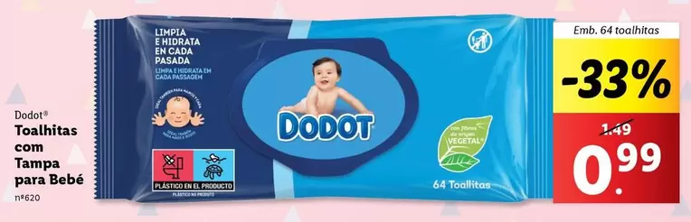 Oferta de Dodot - Toalhitas Coq Tampa Para Bebe por 0,99€ em Lidl